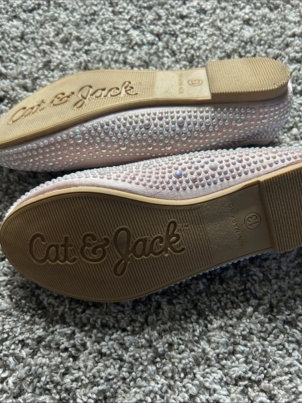Cat & Jack Pink Pearl-Studded Ballet Flats for Kids